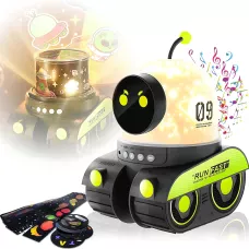 Проєктор-нічник музичний LED «Робот» Droid WH-E03, Bluetooth, 6 трафаретів, акумулятор 1200 мА·год, нічник-проєктор