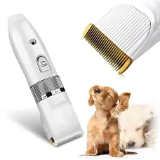 Машинка для стрижки животных Gemei GM-634 Pet, керамические ножи, 15 Вт, аккумуляторная, 4 насадки, регулировка длинны, бесшумная