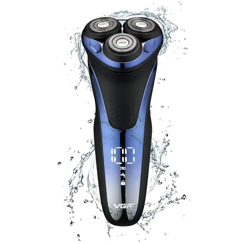 Электробритва VGR V-306, аккумуляторная, беспроводная, влагозащита IPX7, 3D роторные головки, сухое/влажное бритьё, LED-дисплей - фото 3