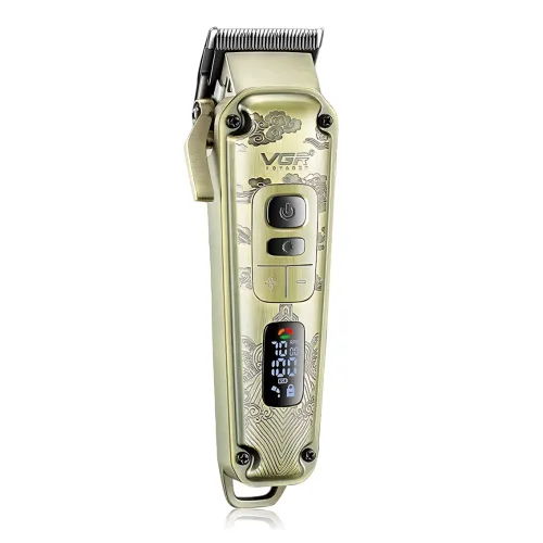 Машинка для стриження волосся й бороди VGR V-005, 5 Вт, 4 швидкості, USB-C, 8 насадок 1.5-19 мм, LED-дисплей - фото 4
