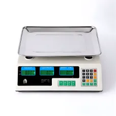 Ваги торговельні електронні Domotec MS-228, до 50 кг/5 г, двосторонній LCD-дисплей із підсвіткою, від мережі 220V і акумулятора 6V