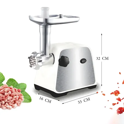 М'ясорубка електрична Domotec MS-2028, 4500 Вт, 3 решітки, насадки для ковбас і кеббе, реверс, захист від перевантаження - фото 7