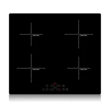 Індукційна електроплита Domotec MS-5864, настільна, 4 конфорки, 5900 Вт, сенсорне керування, склокераміка, чорна