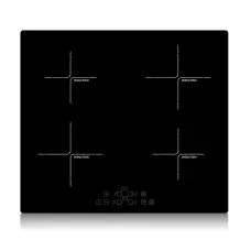 Індукційна електроплита Domotec MS-5864, настільна, 4 конфорки, 5900 Вт, сенсорне керування, склокераміка, чорна