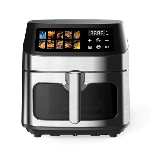 Аерофритюрниця Domotec MS-3222, 2800 Вт, об'єм 12 л/чаша 8 л, антипригарне покриття, оглядове вікно, 6 програм, сенсорна - фото 2