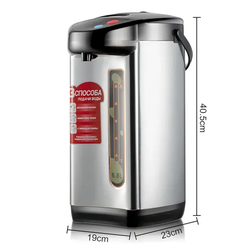 Термопот Domotec MS-6000 6 л, 800 Вт, неіржавка сталь, автовимкнення, шкала рівня води, обертова основа 360° - фото 9