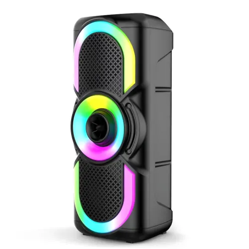 Портативна Bluetooth колонка E-4203 BT — 16 Вт, стереозвук, караоке, FM-радіо, LED-підсвітка, мікрофон, AUX - фото 3