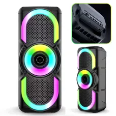 Портативна Bluetooth колонка E-4203 BT — 16 Вт, стереозвук, караоке, FM-радіо, LED-підсвітка, мікрофон, AUX