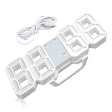 Электронные настольные часы LY-1089 (VST-883) с белой LED-подсветкой, термометром и будильником