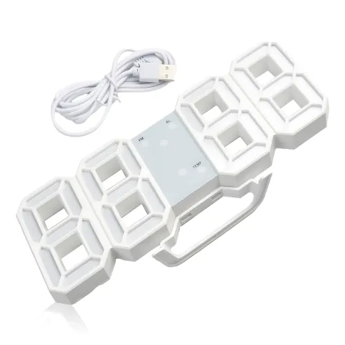 Электронные настольные часы LY-1089 (VST-883) с белой LED-подсветкой, термометром и будильником - фото 4