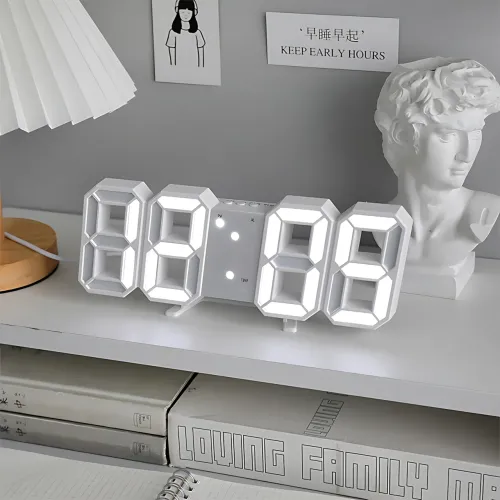 Электронные настольные часы LY-1089 (VST-883) с белой LED-подсветкой, термометром и будильником - фото 9