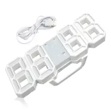 Электронные настольные часы LY-1089 (VST-883) с белой LED-подсветкой, термометром и будильником