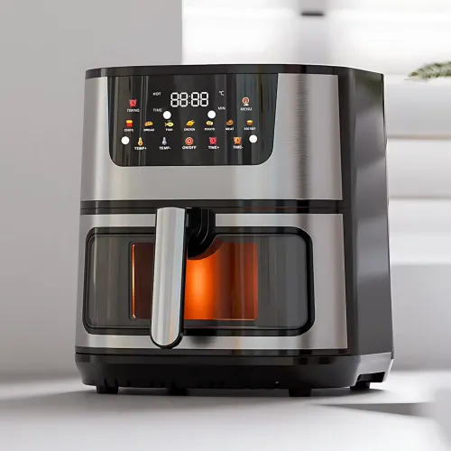 Аэрогриль Domotec MS-3223 — 12 л, 3500 Вт, 15 программ, сенсорное управление, смотровое окно с подсветкой, антипригарная чаша - фото 3