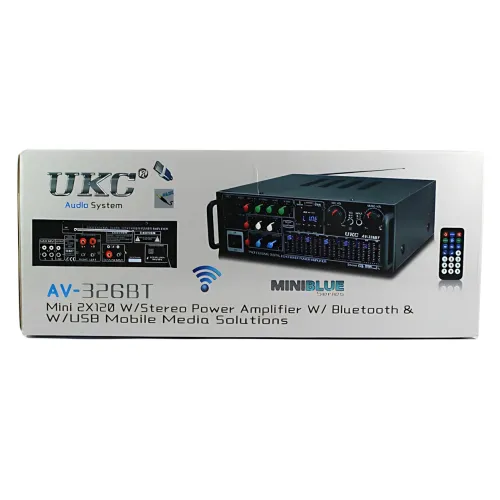 Підсилювач звуку AMP-326BT 300 Вт з Bluetooth, FM-радіо, USB, SD, караоке, еквалайзером і пультом, стереопідсилювач 2×150 Вт - фото 10
