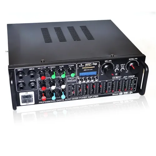 Підсилювач звуку AMP-326BT 300 Вт з Bluetooth, FM-радіо, USB, SD, караоке, еквалайзером і пультом, стереопідсилювач 2×150 Вт - фото 6