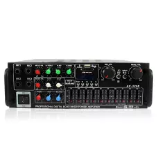 Підсилювач звуку AMP-326BT 300 Вт з Bluetooth, FM-радіо, USB, SD, караоке, еквалайзером і пультом, стереопідсилювач 2×150 Вт