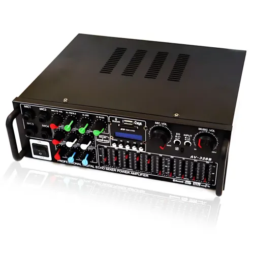 Підсилювач звуку AMP-326BT 300 Вт з Bluetooth, FM-радіо, USB, SD, караоке, еквалайзером і пультом, стереопідсилювач 2×150 Вт - фото 3