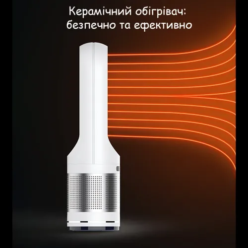 Підлоговий безлопатевий нагрівач-вентилятор Germatic AM-018JR 1200 Вт, з дисплеєм, пультом, автоповоротом 80°, зима-літо - фото 4