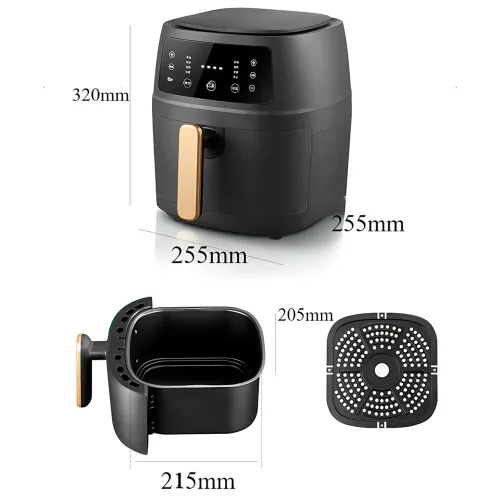 Аерогриль Black S-18 8L MA656, аерофритюрниця 1800 Вт, чаша 8 л, сенсорне керування, антипригарний кошик, чорний - фото 8