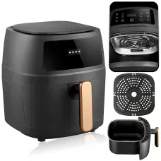 Аерогриль Black S-18 8L MA656, аерофритюрниця 1800 Вт, чаша 8 л, сенсорне керування, антипригарний кошик, чорний