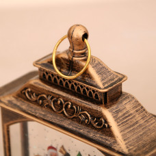 Святковий музичний світильник Санта від USB і батарейок AA, LED-ліхтар з ефектом кухля снігу та музикою, 20 х 14 х 5 см