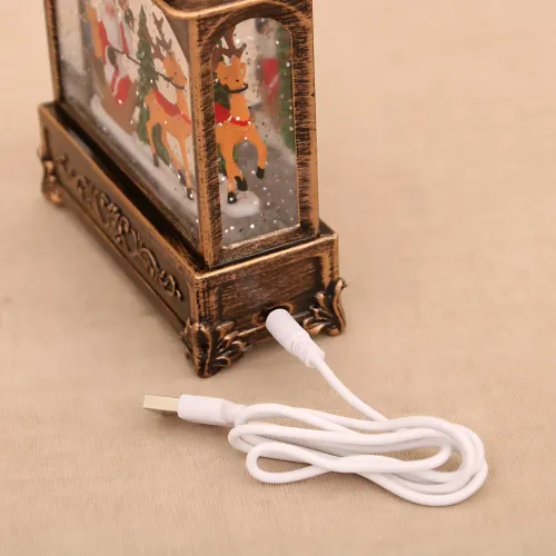 Святковий музичний світильник Санта від USB і батарейок AA, LED-ліхтар з ефектом кухля снігу та музикою, 20 х 14 х 5 см - фото 8