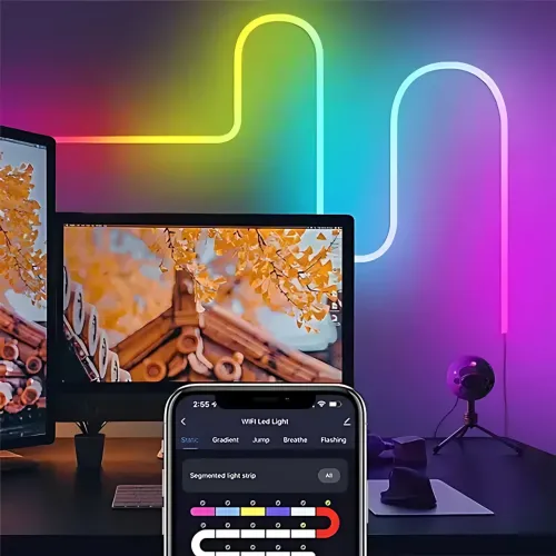 Гнучка світлодіодна неонова стрічка RGB 2 м Wi-Fi Music Sync 12-24 В, з пультом, застосунком, димером, силіконовою, 84 LED, IP67 - фото 9