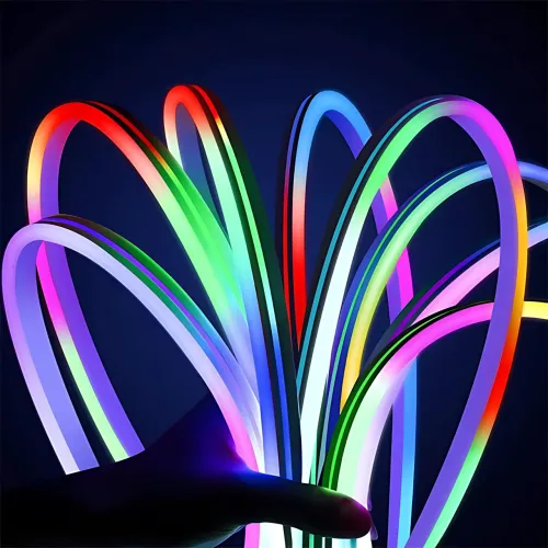 Розумна гнучка неонова стрічка 5 м RGB Smart LED Neon від USB — керування з телефона (Bluetooth), пульт, 200 режимів, IP67 - фото 5