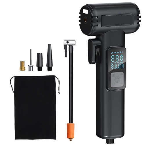 Аккумуляторный компрессор SW-201B 150 PSI 12V с цифровым дисплеем и Powerbank — портативный автомобильный насос для шин, вело - фото 4