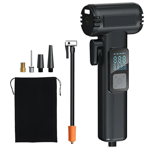 Акумуляторний компресор SW-201B 150 PSI 12 V з цифровим дисплеєм і Powerbank — портативний автомобільний насос для шин, вело - фото 2