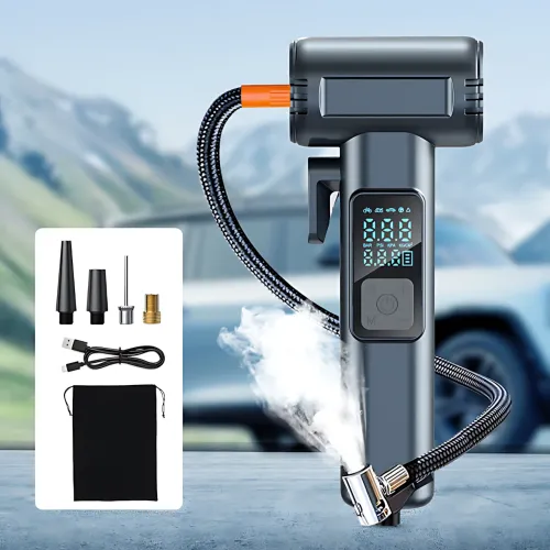 Акумуляторний компресор SW-201B 150 PSI 12 V з цифровим дисплеєм і Powerbank — портативний автомобільний насос для шин, вело - фото 10