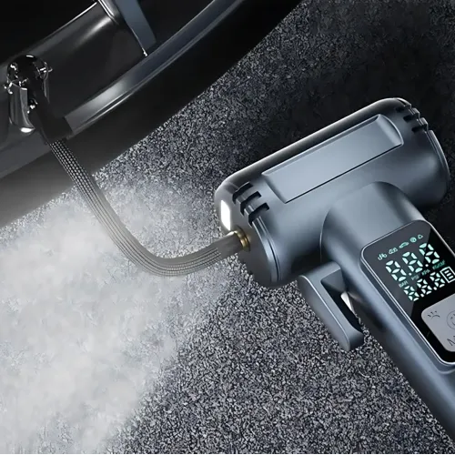 Акумуляторний компресор SW-201B 150 PSI 12 V з цифровим дисплеєм і Powerbank — портативний автомобільний насос для шин, вело - фото 6