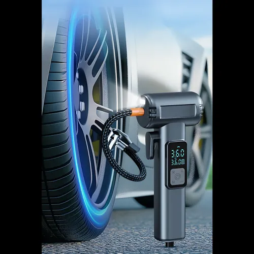 Акумуляторний компресор SW-201B 150 PSI 12 V з цифровим дисплеєм і Powerbank — портативний автомобільний насос для шин, вело - фото 7