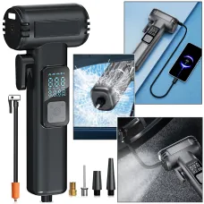 Акумуляторний компресор SW-201B 150 PSI 12 V з цифровим дисплеєм і Powerbank — портативний автомобільний насос для шин, вело