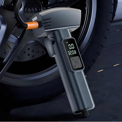 Портативний акумуляторний компресор SW-201 (7.4V, 20 л/хв, 150 PSI, 4000 мА·год) з цифровим дисплеєм і LED-підсвіткою - фото 3