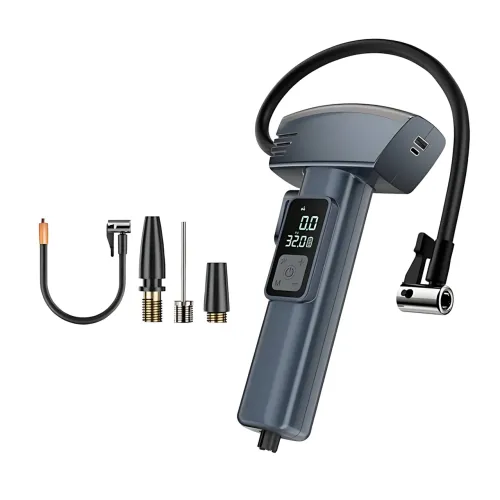 Портативный аккумуляторный компрессор SW-201 (7.4V, 20 л/мин, 150 PSI, 4000 мА·ч) с цифровым дисплеем и LED-подсветкой - фото 2