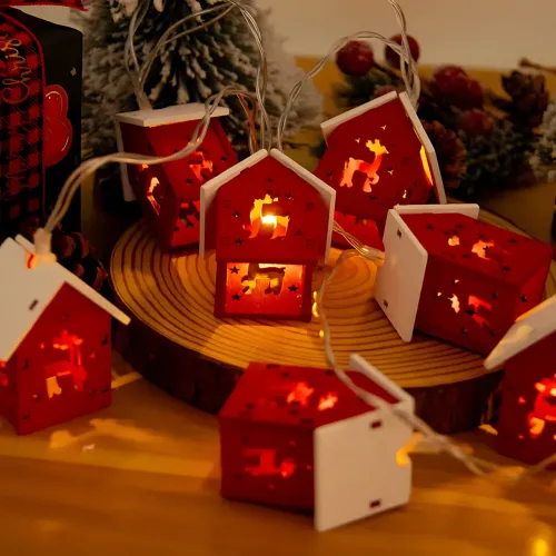 Святкова гірлянда «Хатинки» MA755 декоративна, тепле біле світло, USB, 20 LED, 3 метри - фото 3