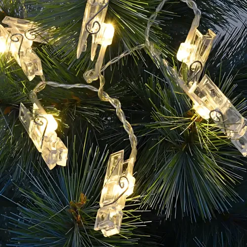 Гірлянда-прищіпки LU999, 4.5 м, 20 LED, тепле біле світло, USB/батарейки, для фото та декору, декоративна підсвітка - фото 8