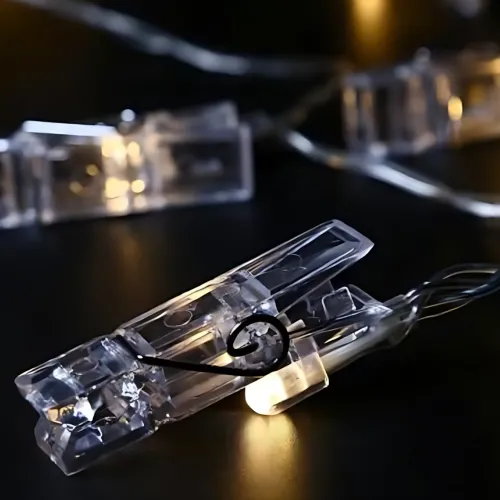 Гірлянда-прищіпки LU999, 4.5 м, 20 LED, тепле біле світло, USB/батарейки, для фото та декору, декоративна підсвітка - фото 4