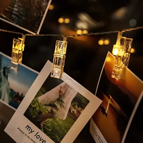 Гірлянда-прищіпки LU999, 4.5 м, 20 LED, тепле біле світло, USB/батарейки, для фото та декору, декоративна підсвітка - фото 7