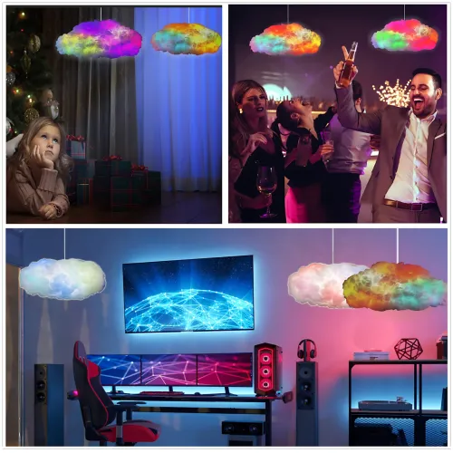Світильник-обладнання DIY Cloud Atmosphere Light MA704, підвісний led-світильник з RGB-підсвіткою, пультом ду, Bluetooth - фото 10
