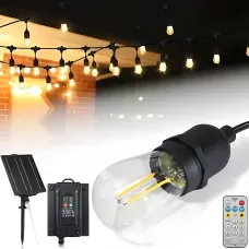 Светодиодная гирлянда MA717 10 м, 25 LED, солнечная батарея 1200 mAh, пульт ДУ, 2 режима, уличная влагозащищённая подсветка