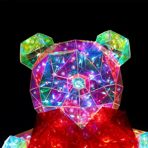 Нічник 3D «Ведмедик із серцем» ART-0631, світильник Love Bear LED 17×14 см, голографічний ефект, Multi-підсвітка, USB - фото 8