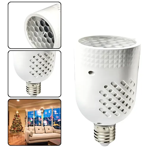 Дисколампа з візерунками AT-T10D, E27, LED, RGB, 360° обертання, лампа проєктор від мережі 220 В - фото 2