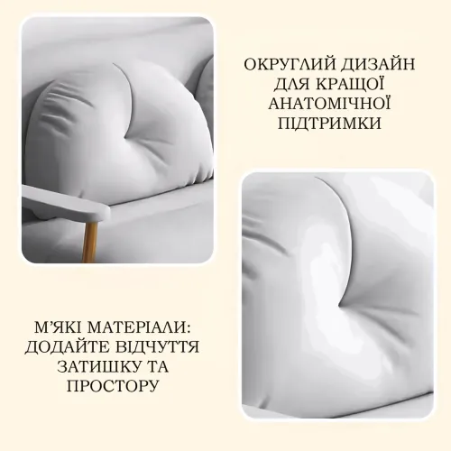 Крісло-ліжко розкладне 3-в-1 DR-80, софа, шезлонг із металевим каркасом, тканиною антикіготь, подушкою, підлокітниками, сірий - фото 7