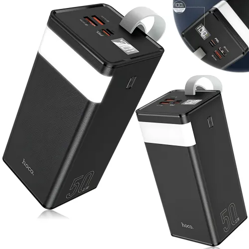 Power Bank Hoco J86A Powermaster 50000 mAh 22.5 W, павербанк з LED-дисплеєм, ліхтариком, швидким заряджанням PD20W/QC3.0, 2×USB, T