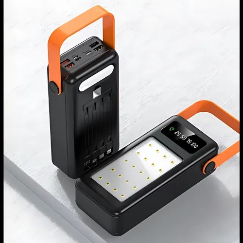 Power Bank 50000 mAh YM-643CX, зовнішній акум з ліхтариком, 4 USB, дисплей, універсальне заряджання, MicroUSB/Type-C/Lightning - фото 4