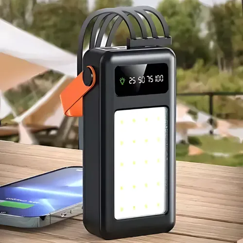 Power Bank 50000 mAh YM-643CX, зовнішній акум з ліхтариком, 4 USB, дисплей, універсальне заряджання, MicroUSB/Type-C/Lightning - фото 9