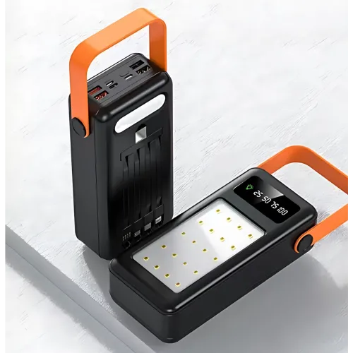 Power Bank 50000 mAh YM-643CX, зовнішній акум з ліхтариком, 4 USB, дисплей, універсальне заряджання, MicroUSB/Type-C/Lightning - фото 4