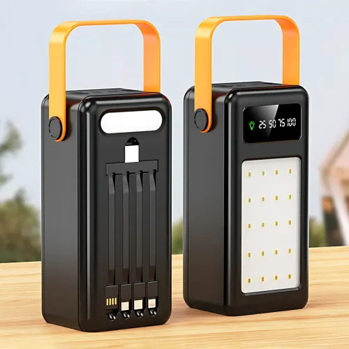 Power Bank 50000 mAh YM-643CX, зовнішній акум з ліхтариком, 4 USB, дисплей, універсальне заряджання, MicroUSB/Type-C/Lightning - фото 3